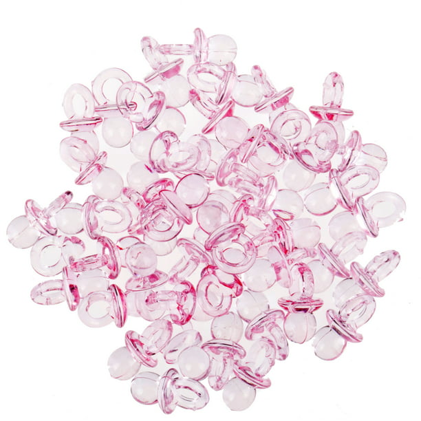 Darice Baby Favorites Clear Pink Plastic Pacifiers LOT of 3 PACKS